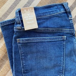 NWT Madewell 9” Mid Rise Skinny